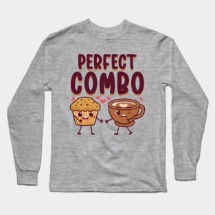 Perfect Combo Kawaii Coffee Cup and Muffin Long Sleeve T-Shirt